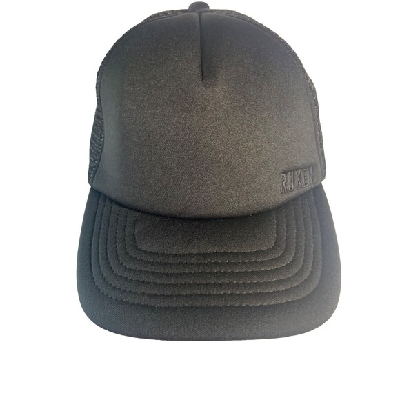 Ruxen Black Logo Hat Cap Black Embroidered Snapback Trucker Streetwear NEW - Picture 1 of 5